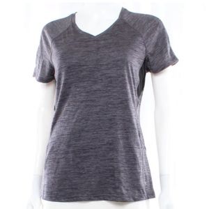 DANSKIN NOW Womens Greystone Heather V-Neck Top Semi-Fitted T-Shirt Sz XXL / 20
